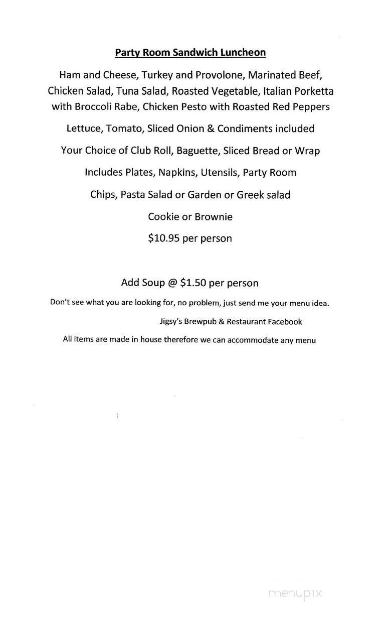 Jigsy's Pizza - Enola, PA menu_pic