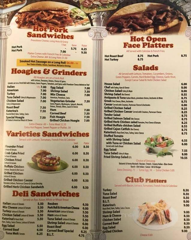 Katerina's Pizza - Philadelphia, PA menu_pic