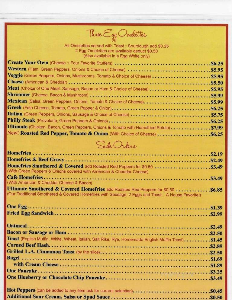 Kennedy Street Cafe - Bradford, PA menu_pic