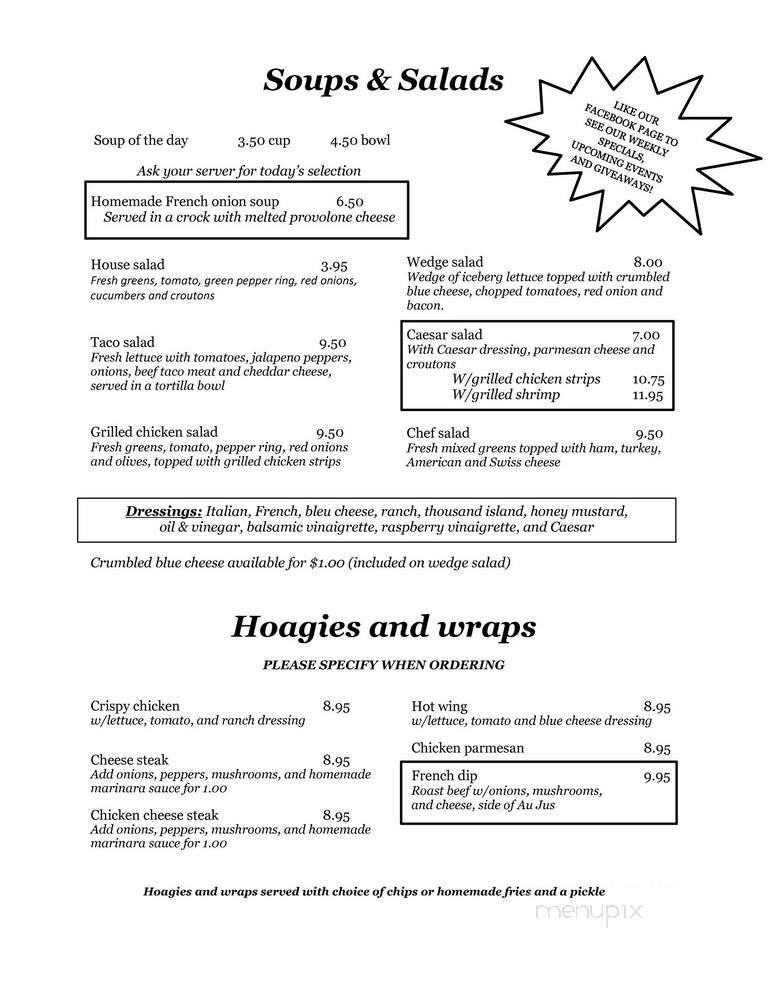 Lakewood Lodge - Lakewood, PA menu_pic