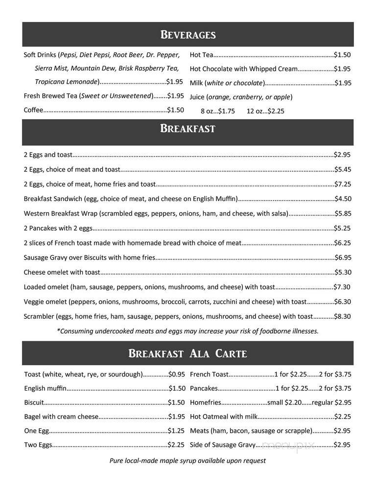 Landing Strip Family Restaurant - Liberty, PA menu_pic