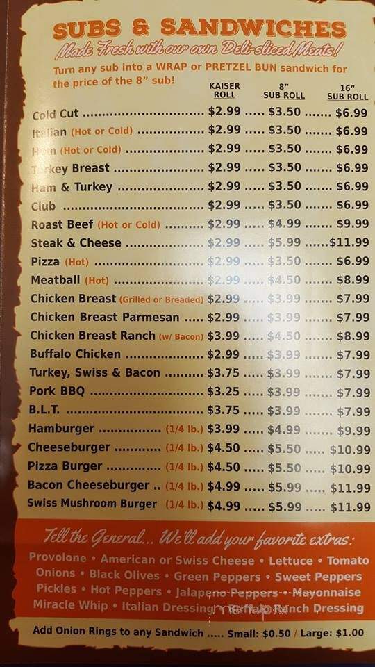 Linda's Little General - Hopewell, PA menu_pic
