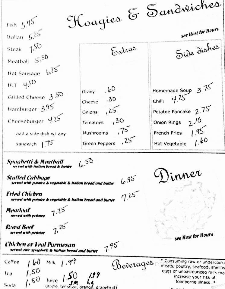Liz's Restaurant - Irwin, PA menu_pic