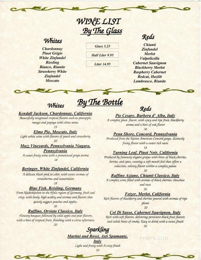 Luigi's Ristorante - Clymer, PA menu_pic