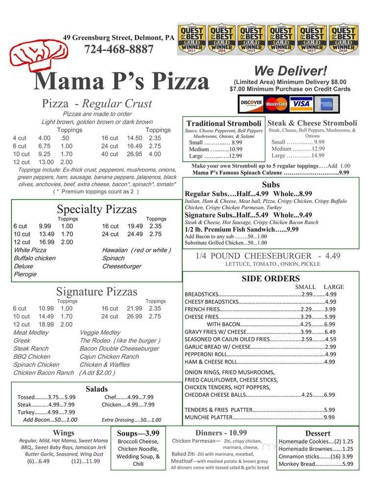 Mama P's - Delmont, PA menu_pic