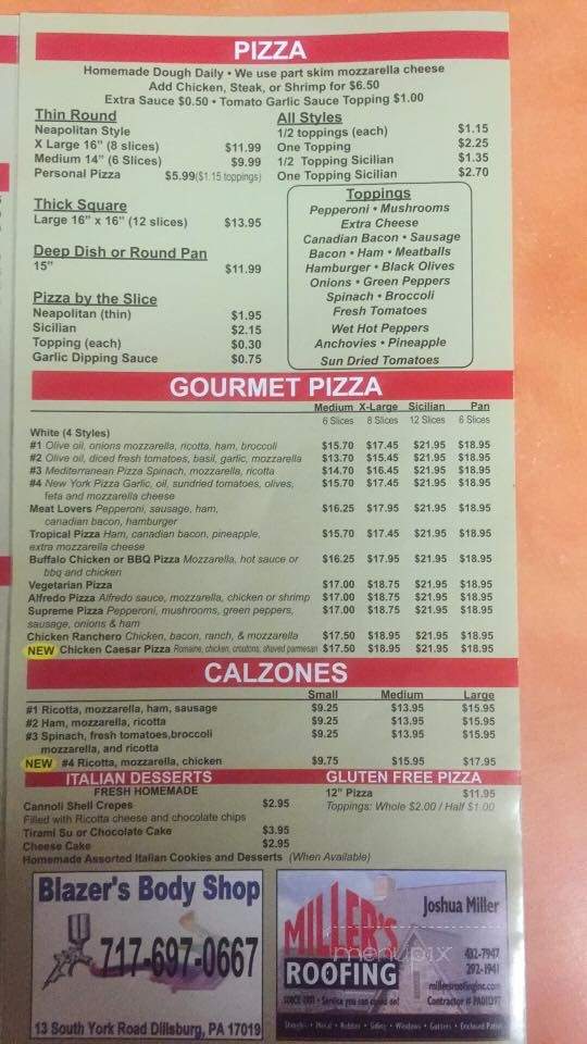 Millenium Pizzeria & Italian - Dillsburg, PA menu_pic