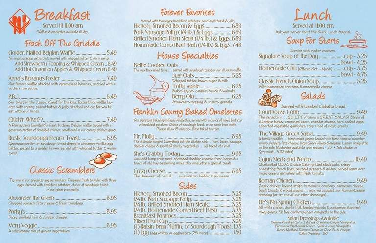 Molly's Restaurant & Carry Out - Chambersburg, PA menu_pic