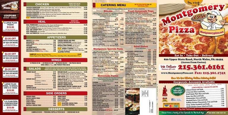 Montgomery Pizza - North Wales, PA menu_pic