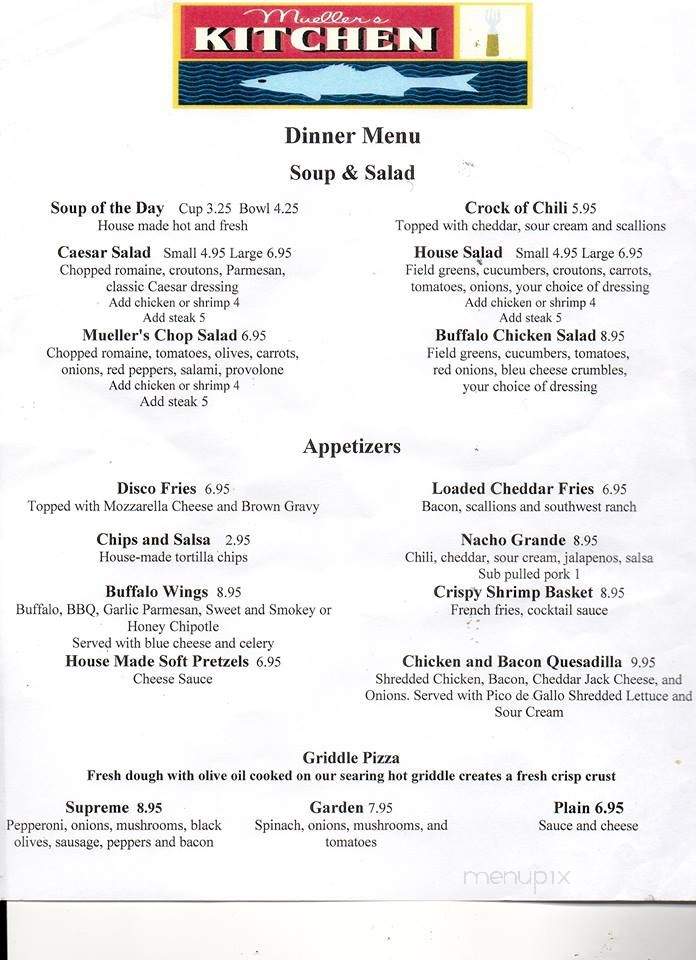 Mueller's Too Restaurant - Easton, PA menu_pic