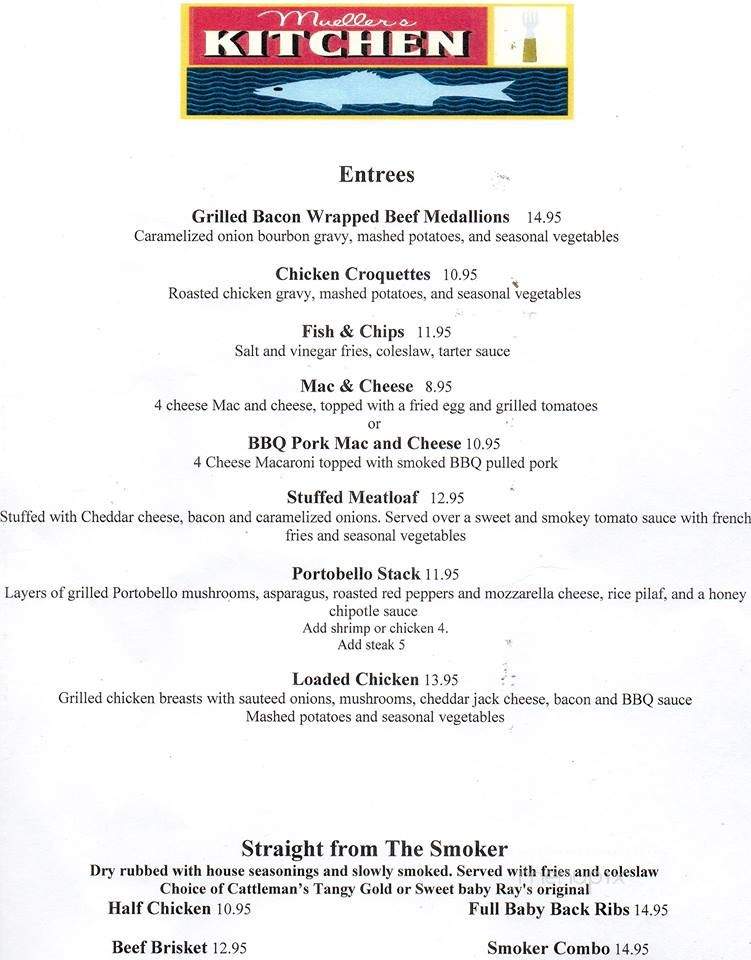 Mueller's Too Restaurant - Easton, PA menu_pic