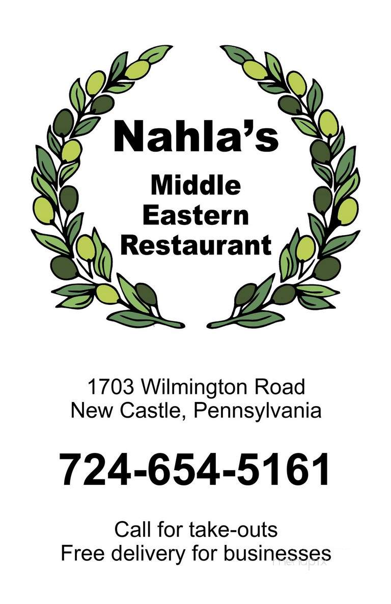 Nahla's Middle Eastern Food - New Castle, PA menu_pic