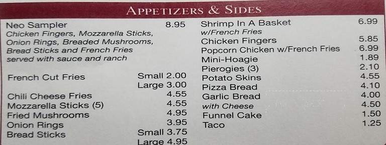 Neapolitan Italian Eatery - New Philadelphia, PA menu_pic