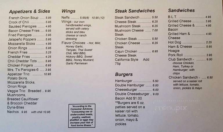 Neff's Hotel - Neffs, PA menu_pic