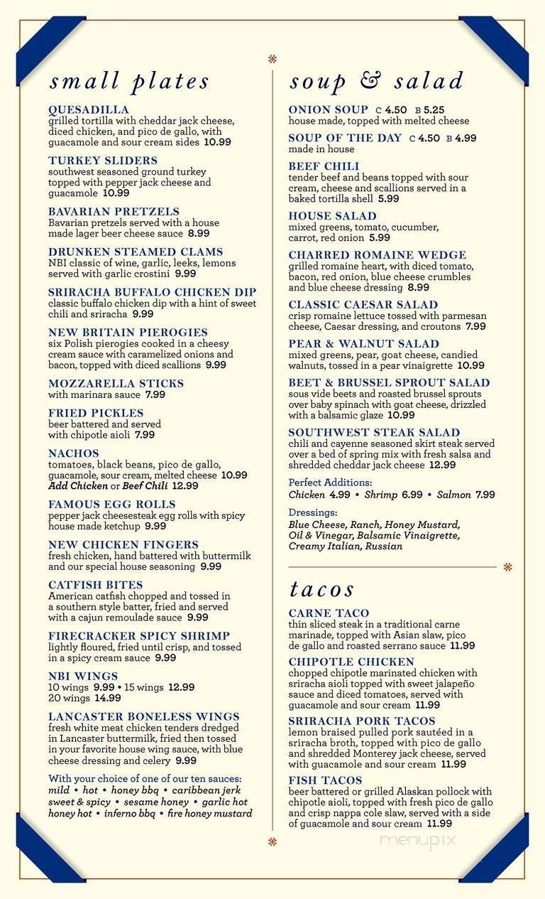 New Britain Inn - New Britain, PA menu_pic