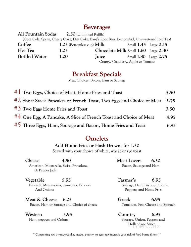 Nicholson Diner - Nicholson, PA menu_pic