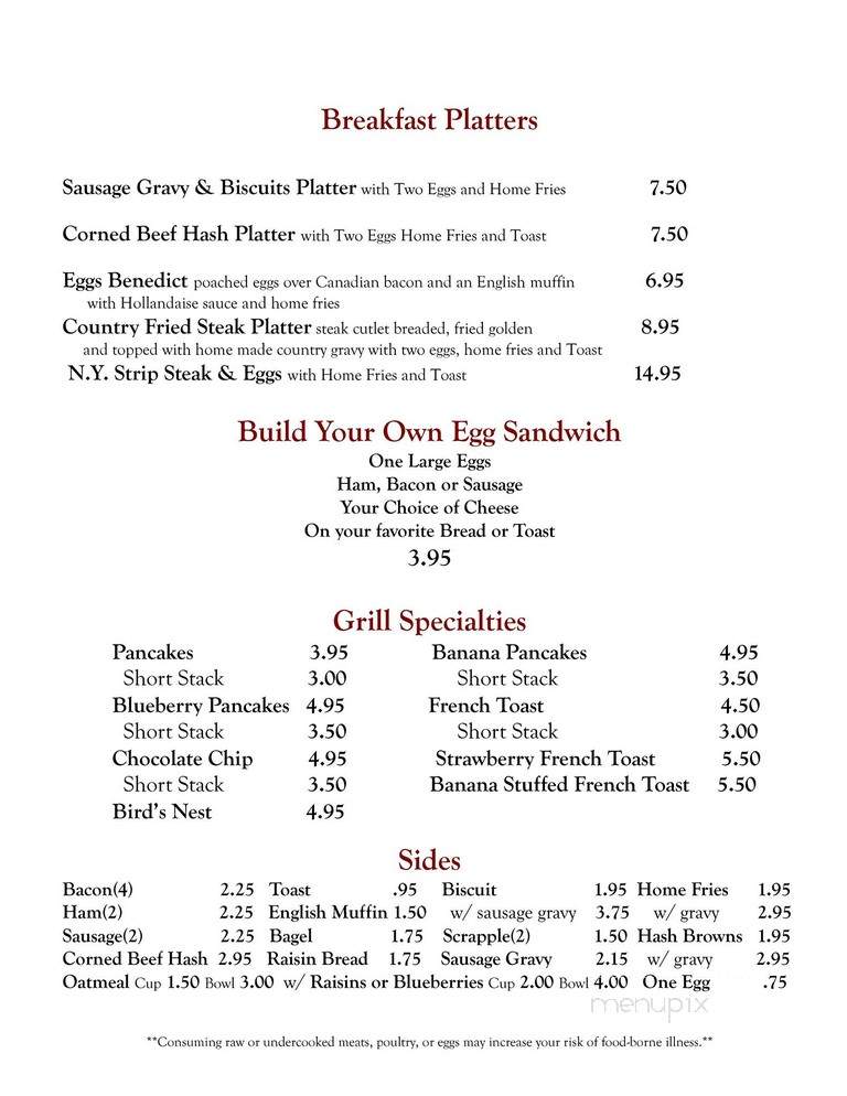 Nicholson Diner - Nicholson, PA menu_pic