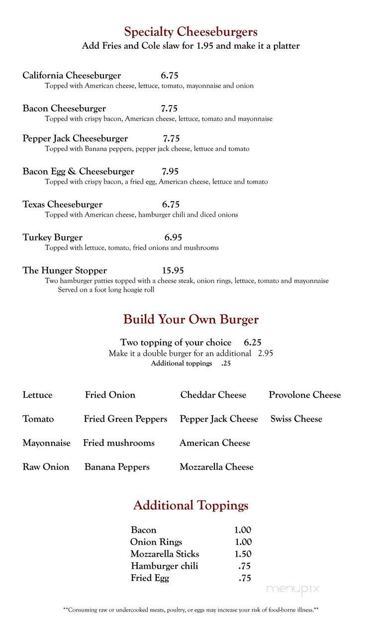 Nicholson Diner - Nicholson, PA menu_pic