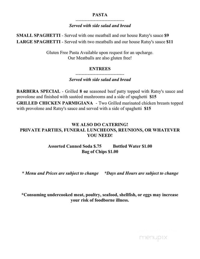 Nick's Restaurant - Stowe, PA menu_pic