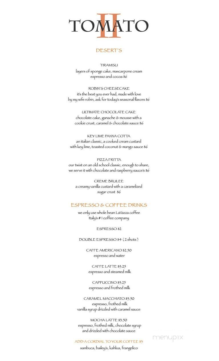 Nino's 2 Tomato - New Castle, PA menu_pic
