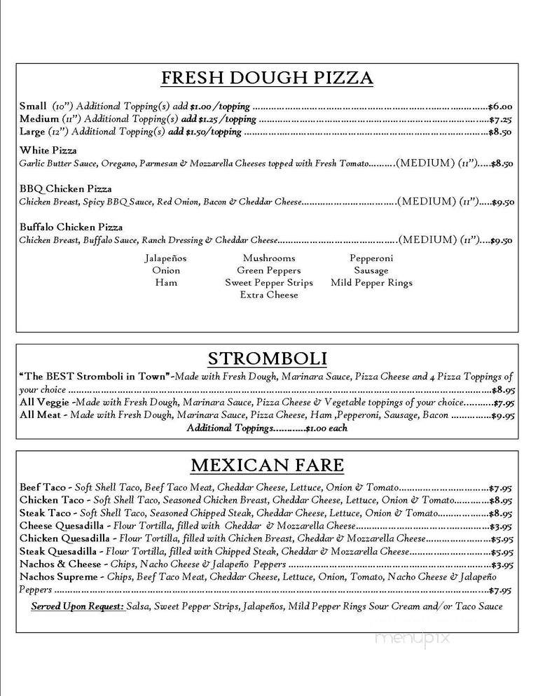 Oh Street Lounge - Johnstown, PA menu_pic
