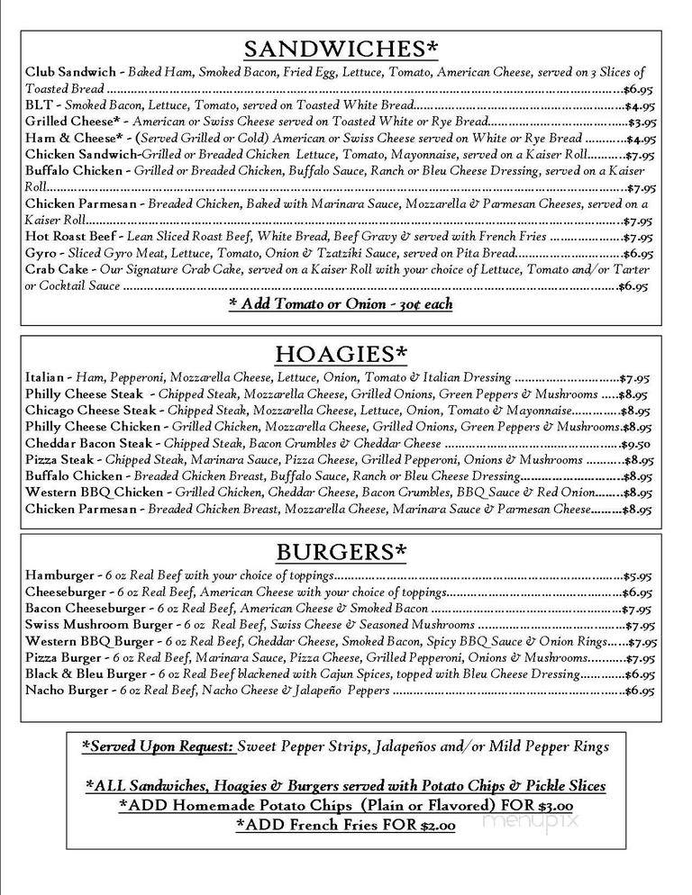 Oh Street Lounge - Johnstown, PA menu_pic