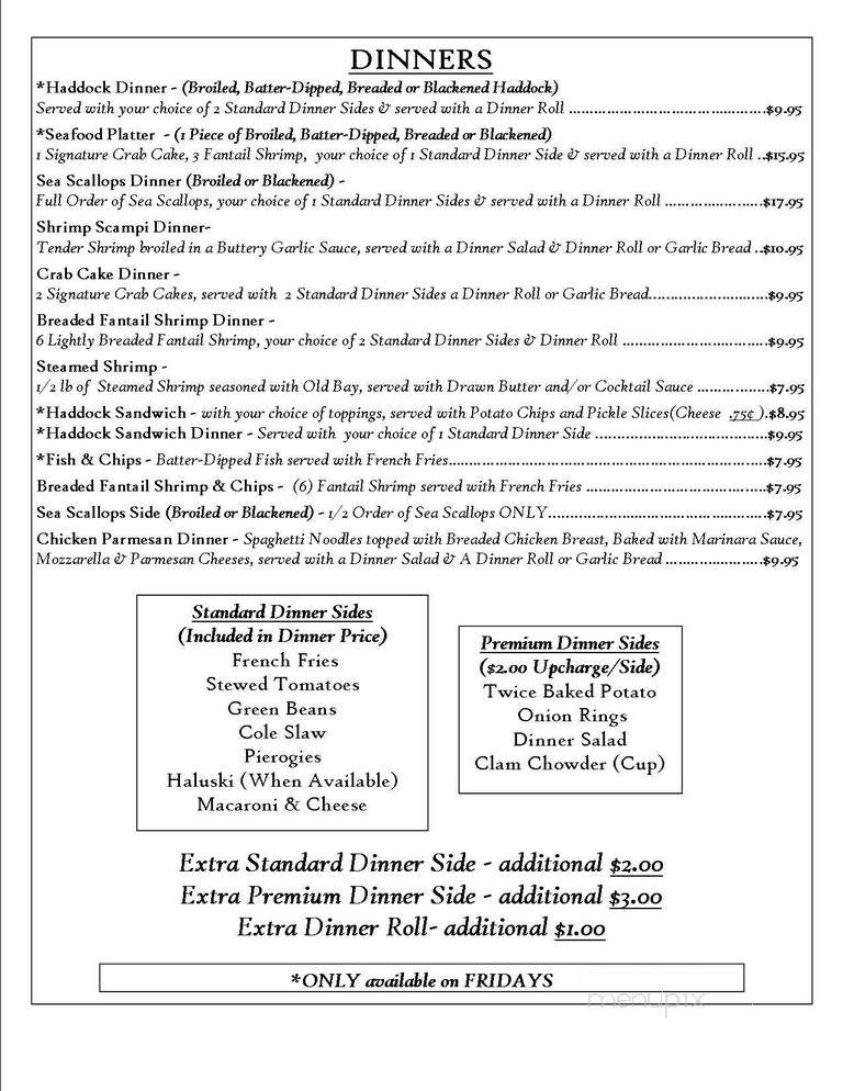 Oh Street Lounge - Johnstown, PA menu_pic