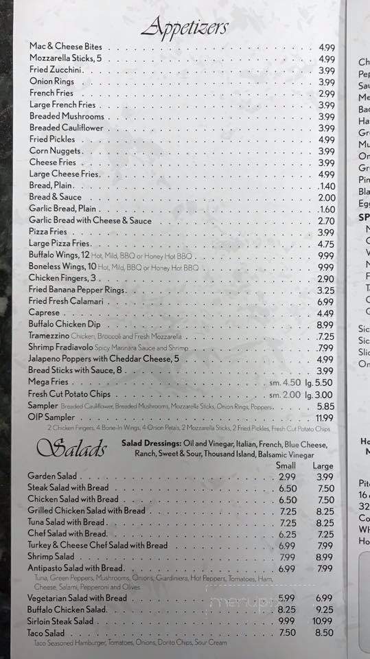 Oip Beavertown - Beavertown, PA menu_pic