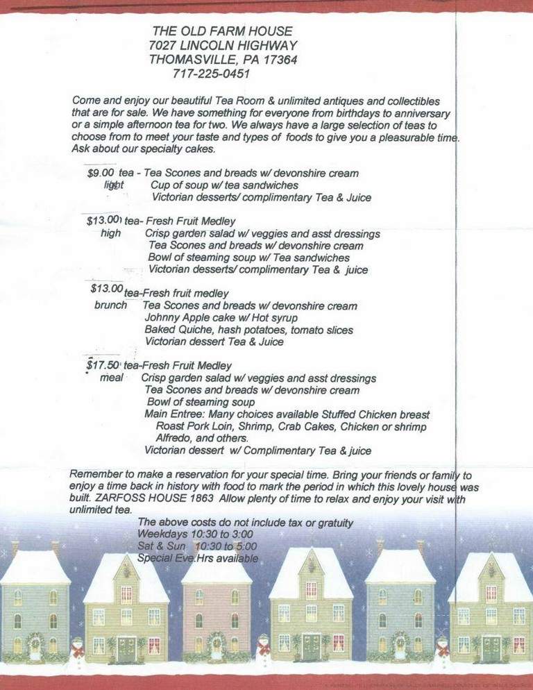 Old Farm House - Thomasville, PA menu_pic