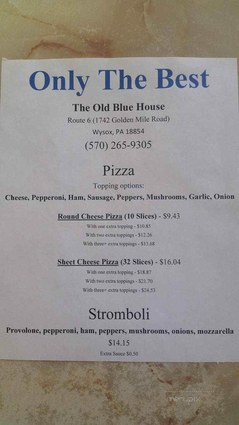 Only The Best - Wysox, PA menu_pic
