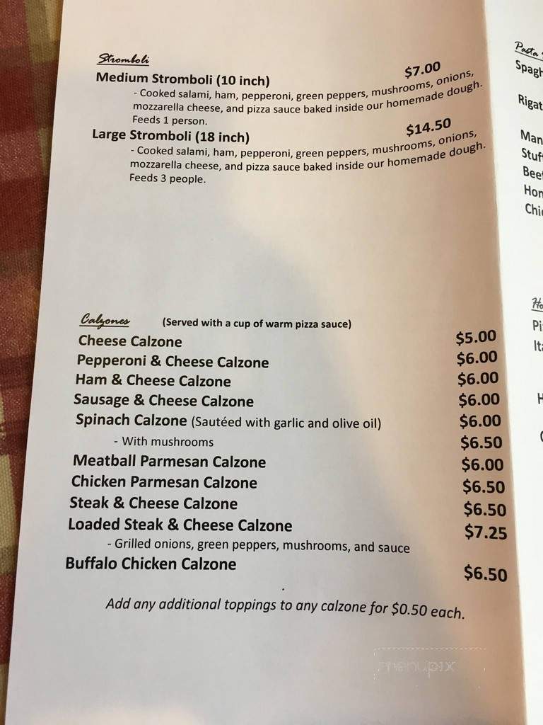 Paesano Pizza - Jacobus, PA menu_pic