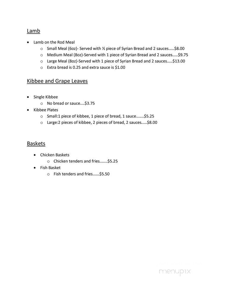 Panella Brothers - New Castle, PA menu_pic