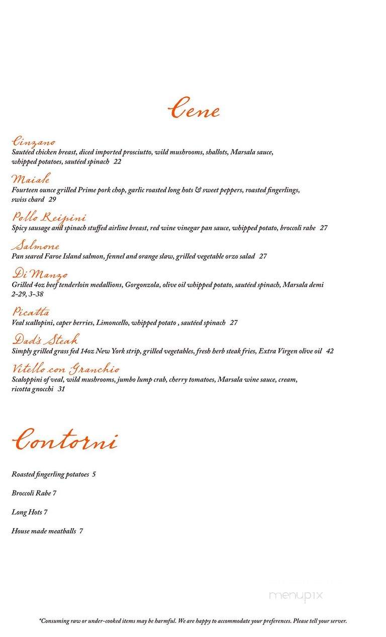 Pazzo - Pittston, PA menu_pic