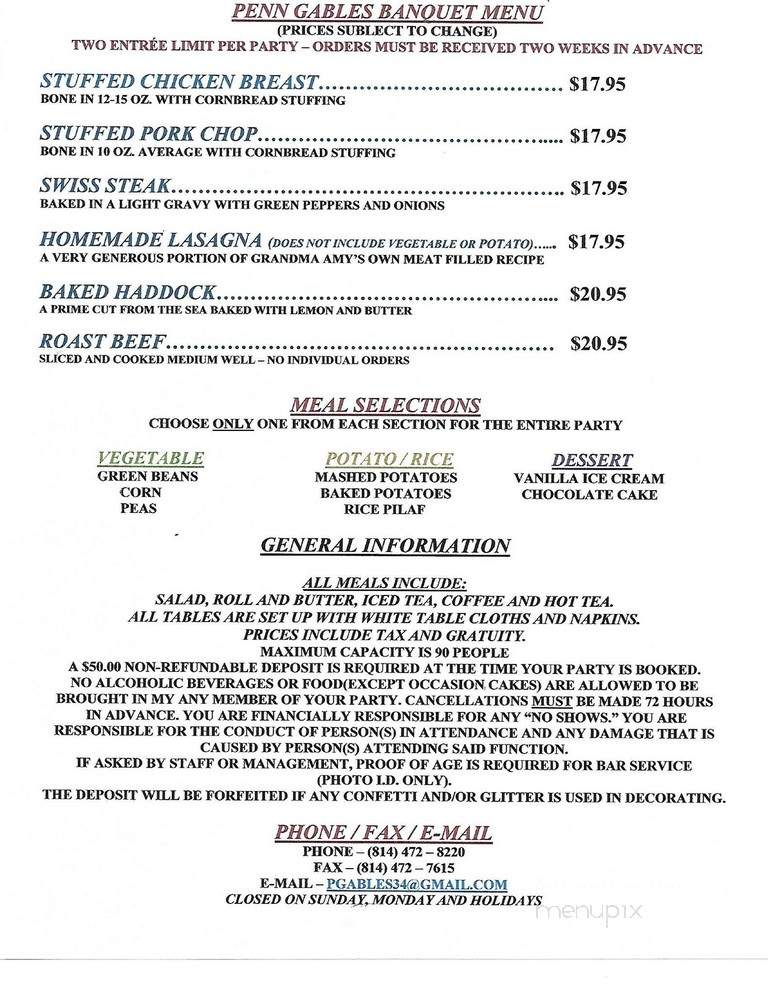 Penn Gables Restaurant - Ebensburg, PA