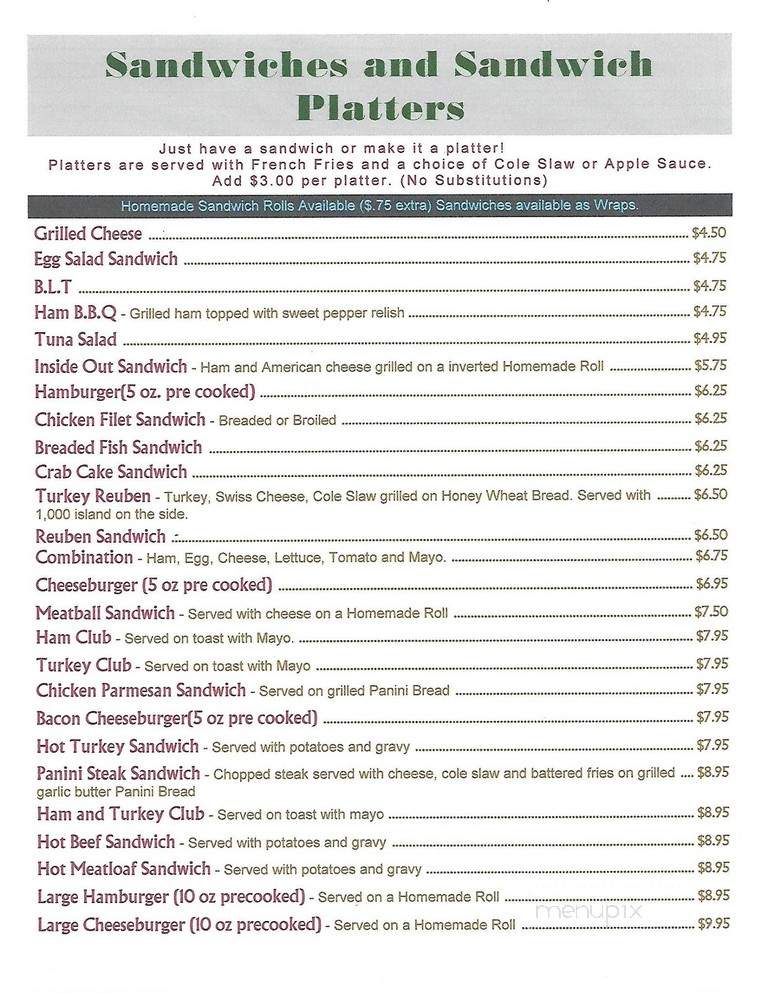 Penn Gables Restaurant - Ebensburg, PA menu_pic