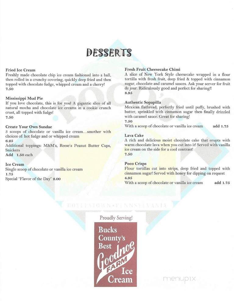 Pocos - Doylestown, PA menu_pic
