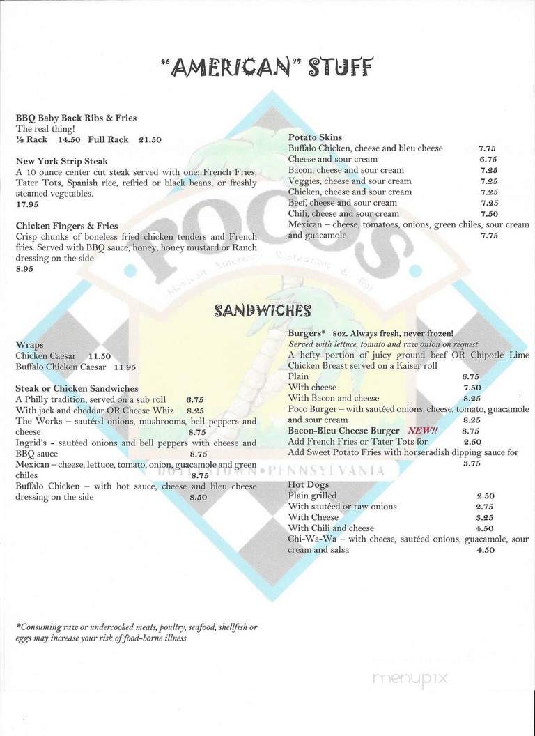 Pocos - Doylestown, PA menu_pic