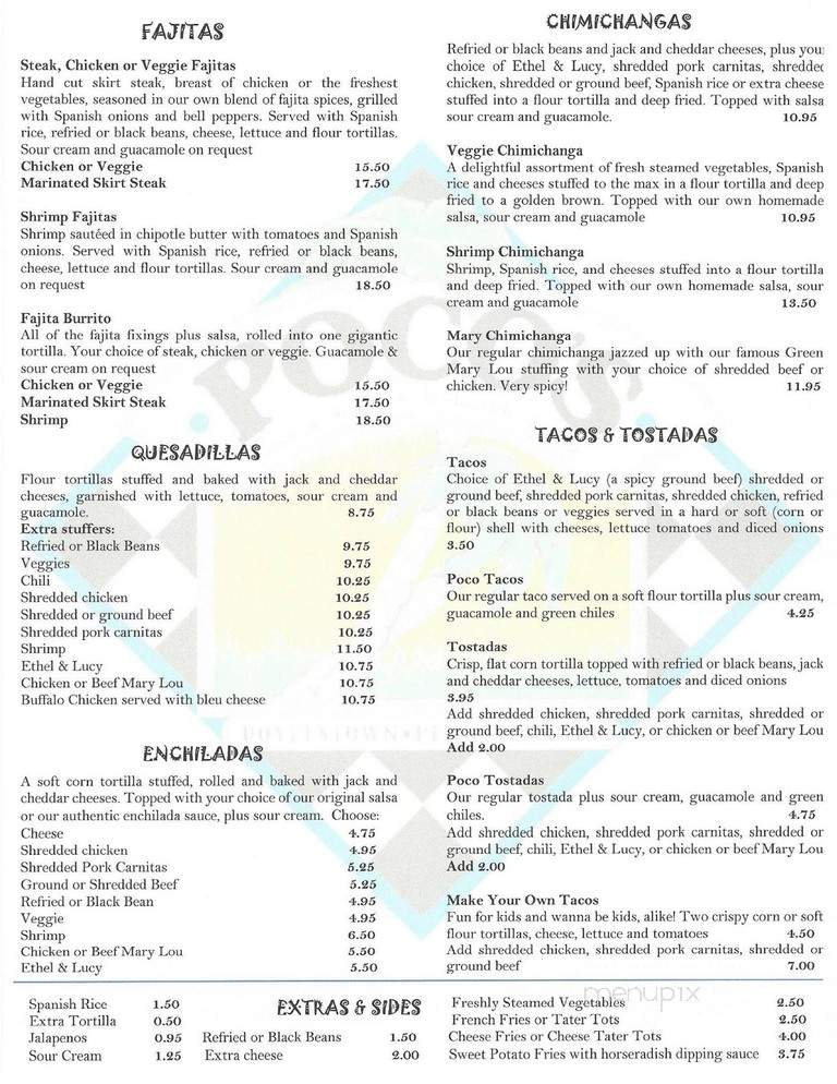 Pocos - Doylestown, PA menu_pic