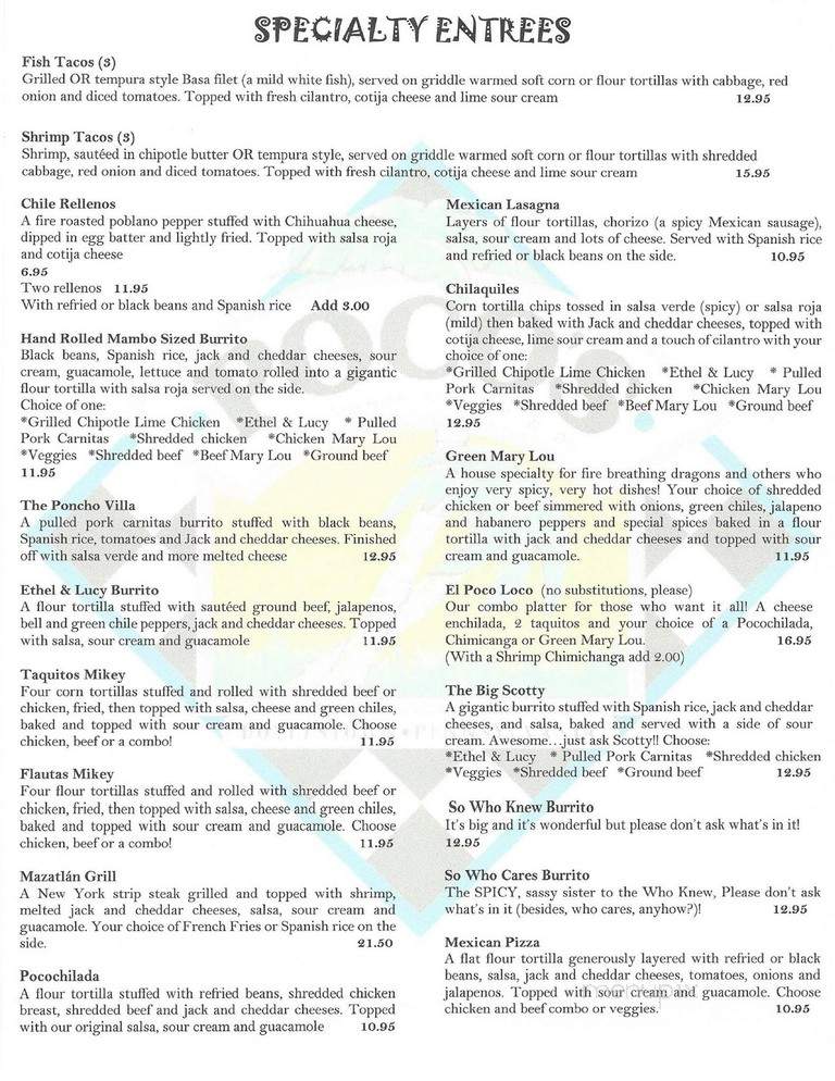Pocos - Doylestown, PA menu_pic