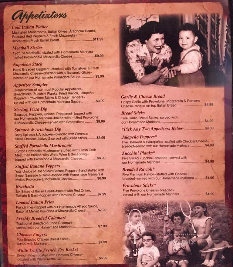 Rainaldi's Restaurant - Monaca, PA menu_pic