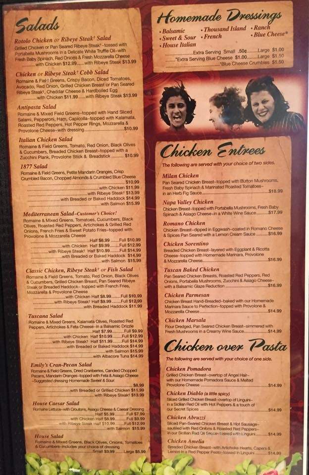 Rainaldi's Restaurant - Monaca, PA menu_pic