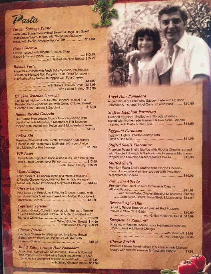 Rainaldi's Restaurant - Monaca, PA menu_pic