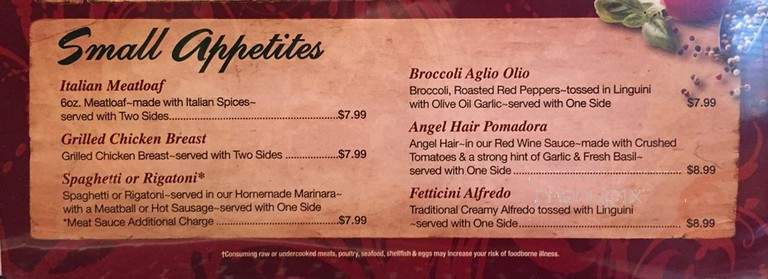 Rainaldi's Restaurant - Monaca, PA menu_pic