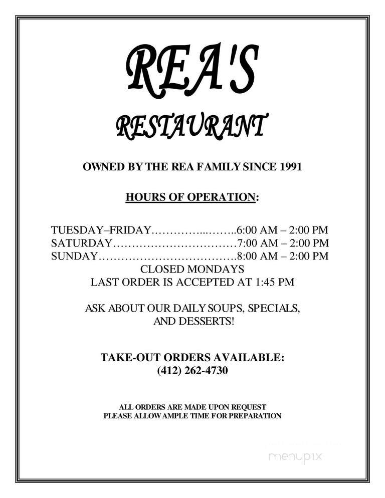 Rea's Restaurant - Coraopolis, PA
