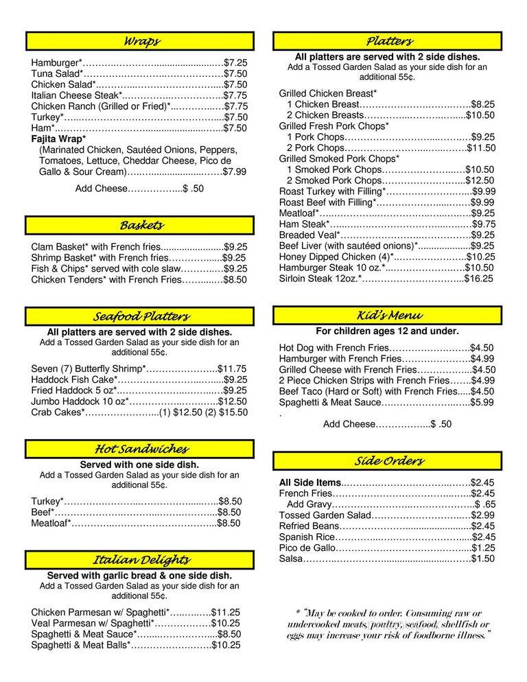 Rigo's 81 Diner - Abbottstown, PA menu_pic