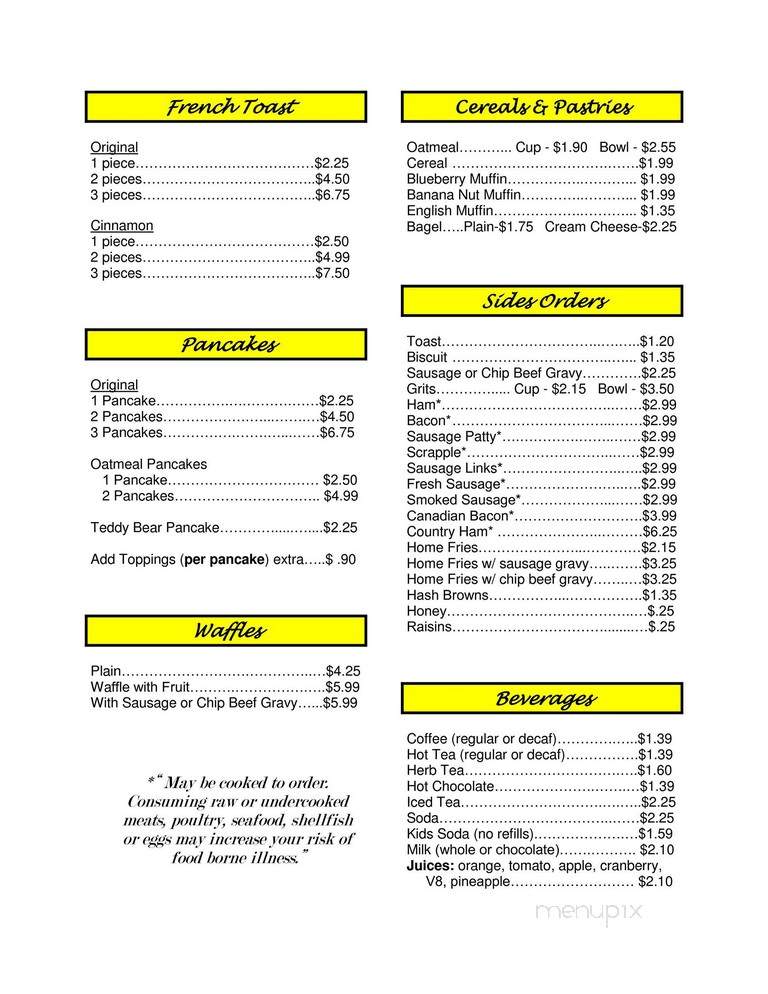 Rigo's 81 Diner - Abbottstown, PA menu_pic