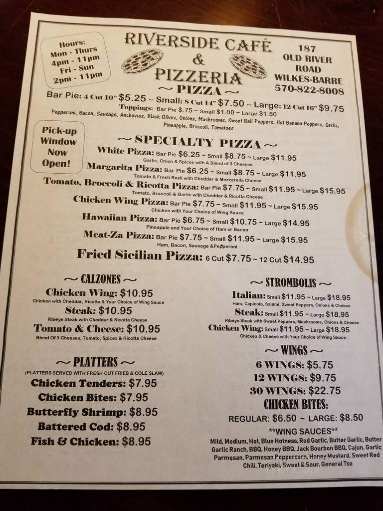 Riverside Pizza - Wilkes Barre, PA menu_pic