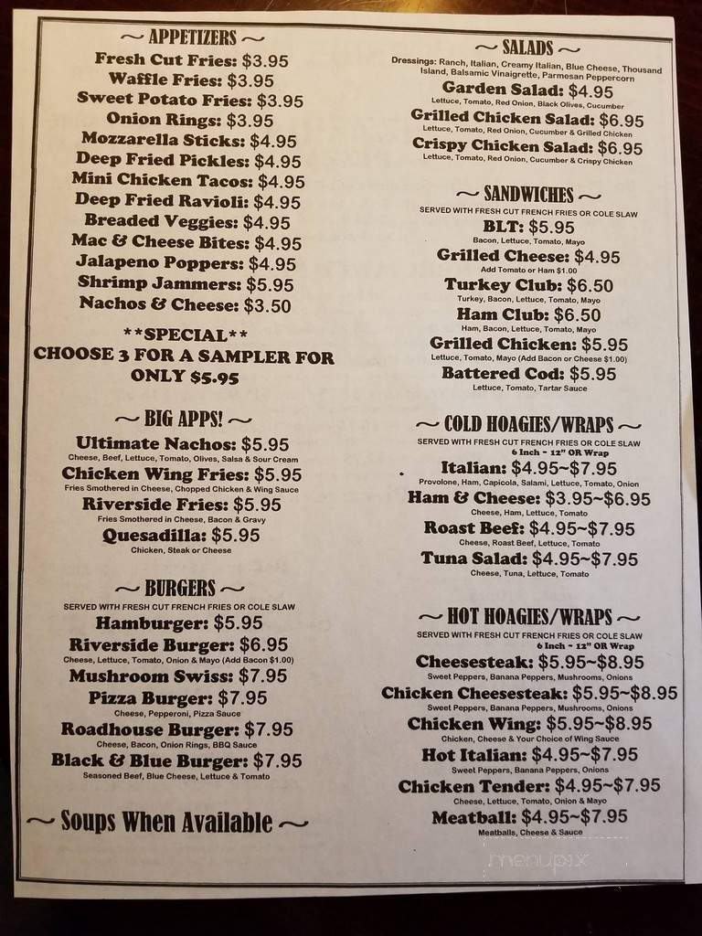 Riverside Pizza - Wilkes Barre, PA menu_pic