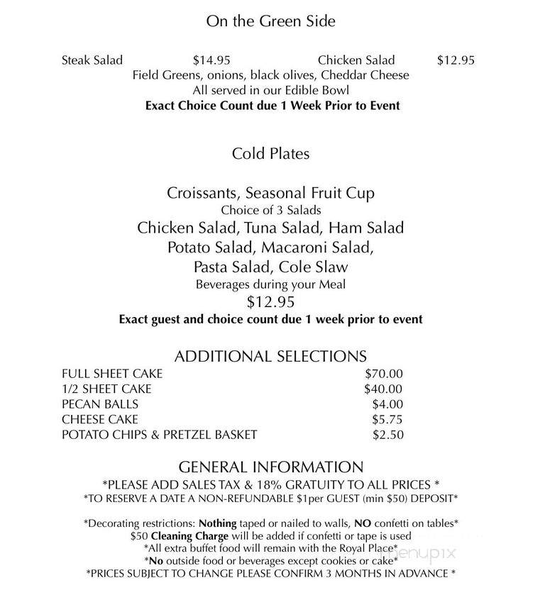 Royal Place Restaurant - Castle Shannon, PA menu_pic