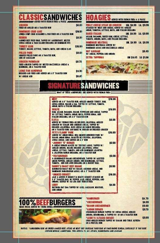 Rye's Bar & Restaurant - Brownsville, PA menu_pic