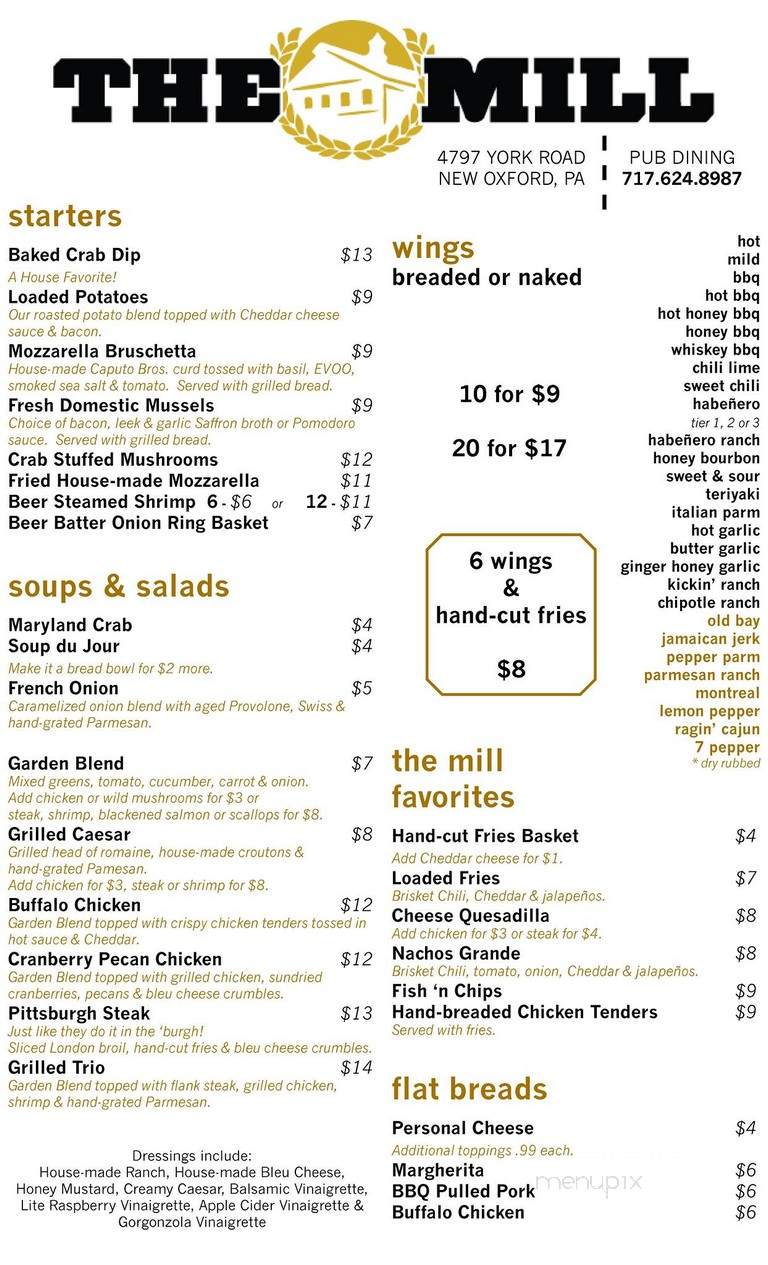 Scozzaro's Old Mill Inn - New Oxford, PA menu_pic